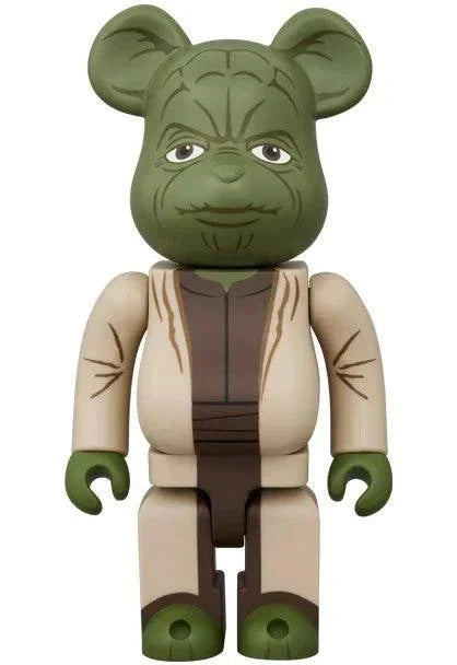 400% Bearbrick Yoda from Attack of the Clones, Star Wars collectible toy by Medicom Toy, featuring detailed green design.