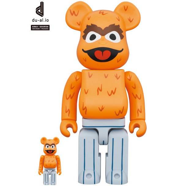 400% & 100% Bearbrick set Oscar The Grouch Original Orange Edition Sesame Street