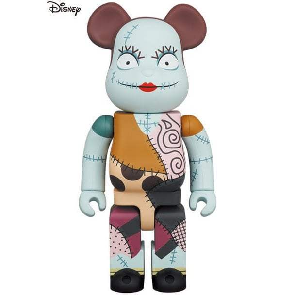 1000% Bearbrick Sally from The Nightmare Before Christmas with patchwork design.