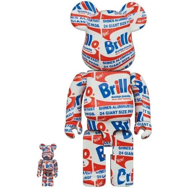 400% & 100% Bearbrick sæt - Andy Warhol (Brillo)-Medicom Toy-Bearbrick