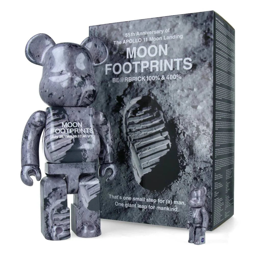 400% & 100% Bearbrick Set - Moon Footprints (NASA)