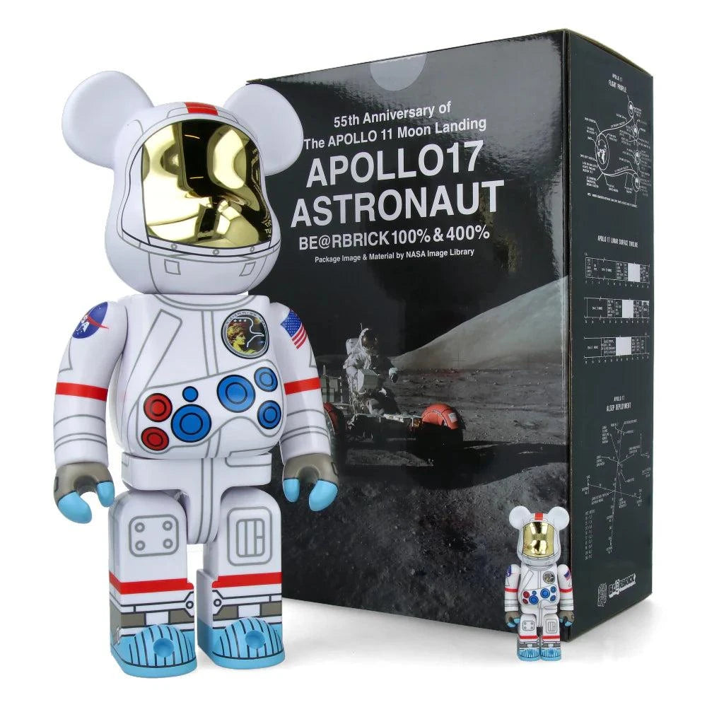 400% & 100% Bearbrick Sæt - Apollo 17 Astronaut (NASA)
