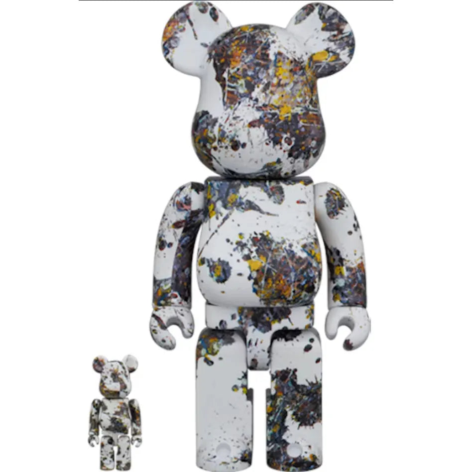 400% & 100% Bearbrick Set – Jackson Pollock Studio (Splash)-Medicom Toy-Bearbrick