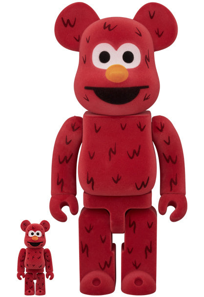 400% & 100% Bearbrick-setti - Elmo (nukkapintainen)