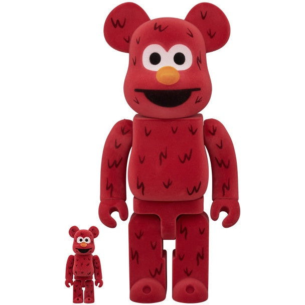 400% & 100% Bearbrick-setti - Elmo (nukkapintainen)