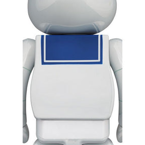 400% & 100%  Bearbrick sæt - Stay Puft Marshmallow Man (White Chrome)