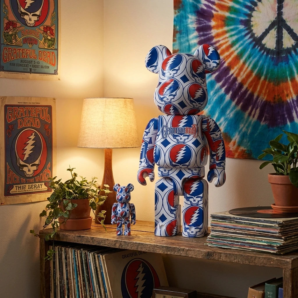 400% & 100% Bearbrick set - Grateful Dead (Steal Your Face) | 400% & 100% Bearbrick set - Grateful Dead (Steal Your Face) | Køb hos Bearbrick.dk