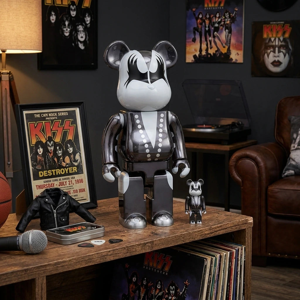 400% & 100% Bearbrick set - KISS Demon (Chrome ed.) | 400% & 100% Bearbrick set - KISS Demon (Chrome ed.) | Køb hos Bearbrick.dk