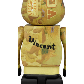400% & 100% Bearbrick-setti – Auringonkukkia (BAPE x Van Gogh)