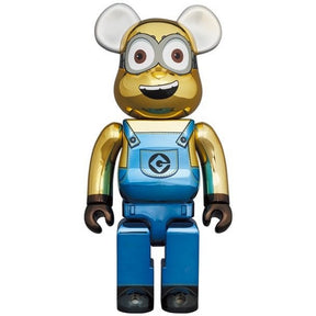 400% & 100% Bearbrick sæt - Minion Dave (Chrome ed.)