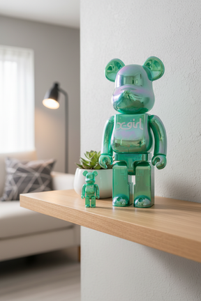 400% & 100% Bearbrick Set - X-girl (Clear Green)