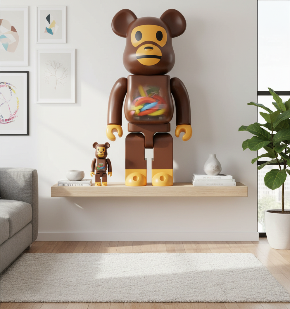 400% & 100% Bearbrick sæt - Baby Milo and Banana by BAPE-Medicom Toy-Bearbrick