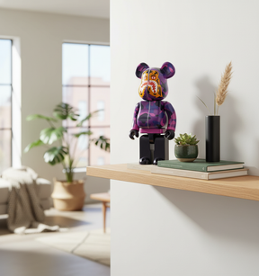 400% & 100% Bearbrick sæt - Camo Tiger by BAPE (Purple ver.)-Medicom Toy-Bearbrick