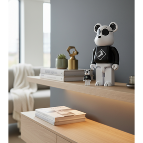 400% & 100% Bearbrick Sæt - Snoopy White Sox (MLB x Peanuts)-Medicom Toy-Bearbrick