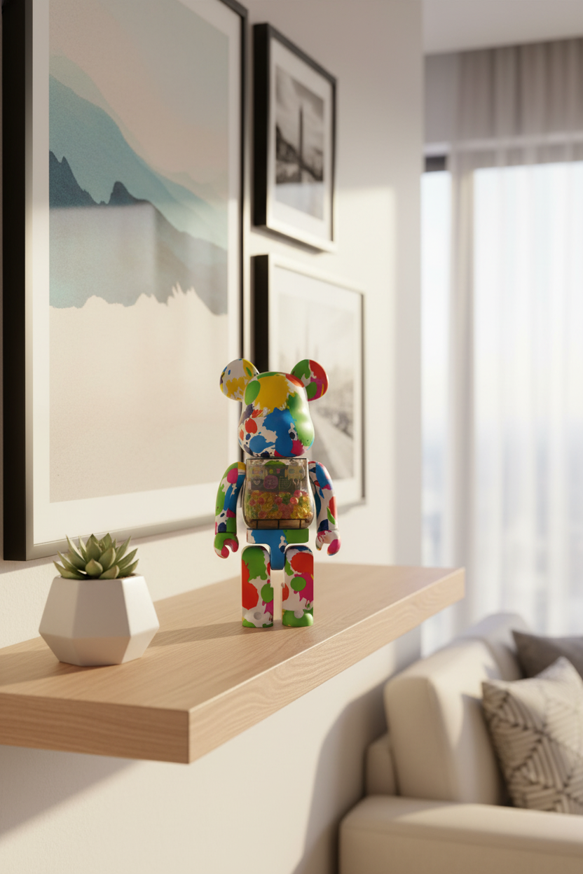 400% & 100% Bearbrick sæt - My First Bearbrick Baby (Color Splash)-Medicom Toy-Bearbrick