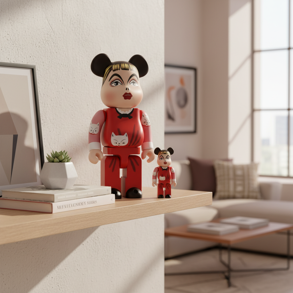 400% & 100% Bearbrick Sæt - NEKO ga Suki (Kuniyoshi Kaneko)