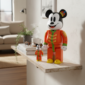 400% & 100% Bearbrick sæt - Mickey Mouse (The Band Concert)-Medicom Toy-Bearbrick
