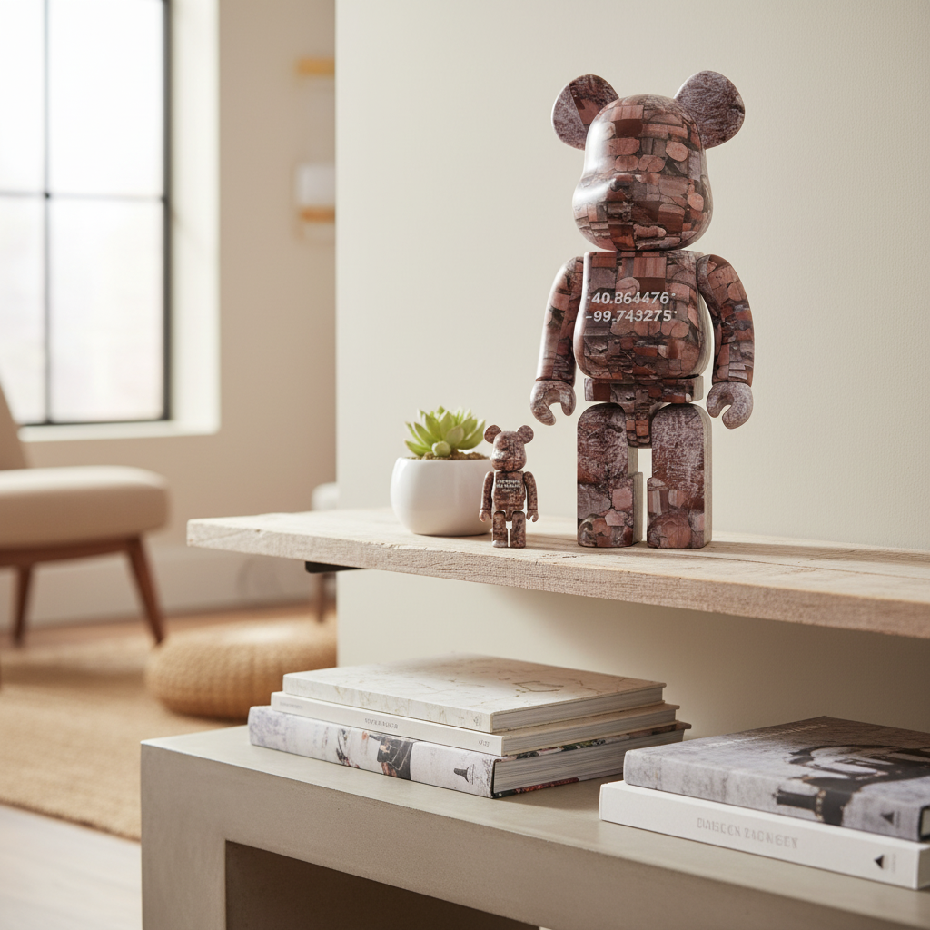 400% & 100% Bearbrick sæt - Nebraska Overview (Benjamin Grant)-Medicom Toy-Bearbrick