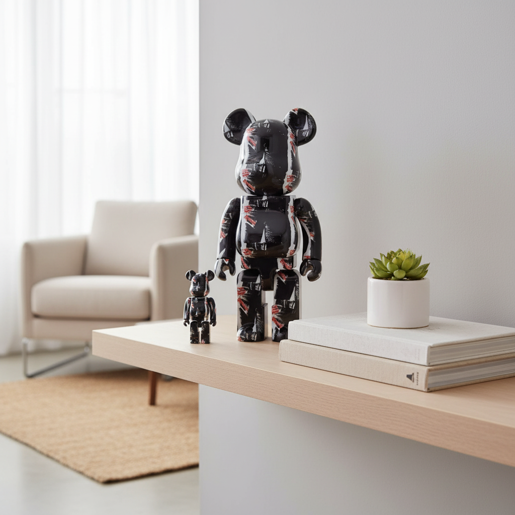 400% & 100% Bearbrick Sæt - The Rolling Stones (Sticky Fingers - Black)-Medicom Toy-Bearbrick