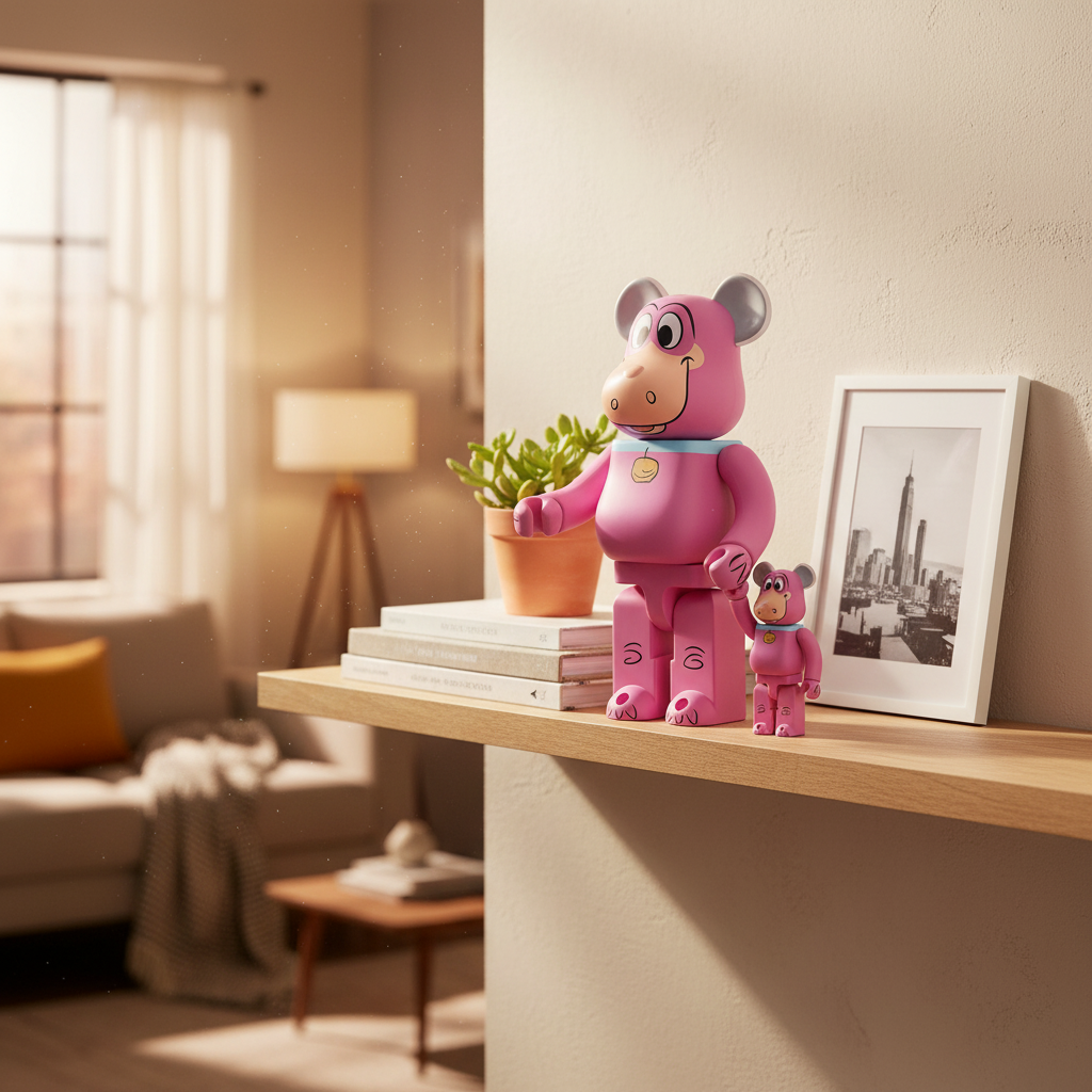 400% & 100% Bearbrick sæt - Dino (The Flintstones)-Medicom Toy-Bearbrick