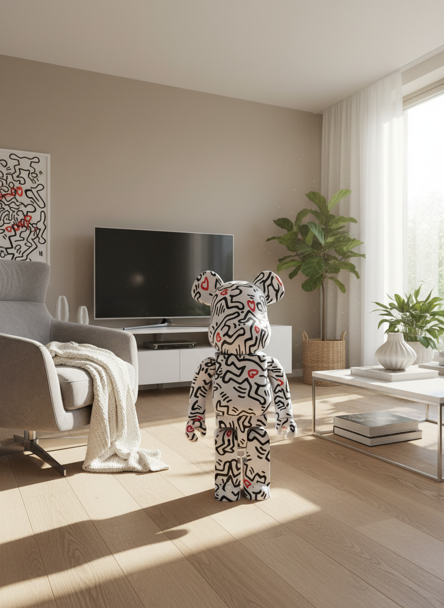 1000% Bearbrick - Keith Haring v8 (Heart of Men)