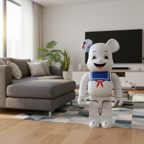 1000% Bearbrick - Stay Puft Marshmallow Man (White Chrome)-Medicom Toy-Bearbrick