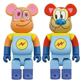 400% Bearbrick sæt - Ren & Stimpy (Space Madness)-Medicom Toy-Bearbrick