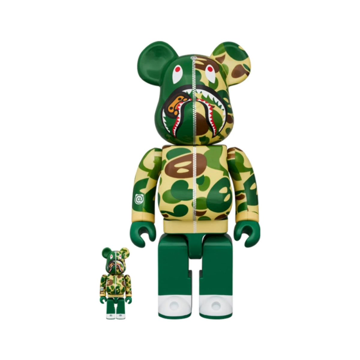 Bearbrick 400% & 100% sæt BAPE Baby milo Shark Camo, Grøn