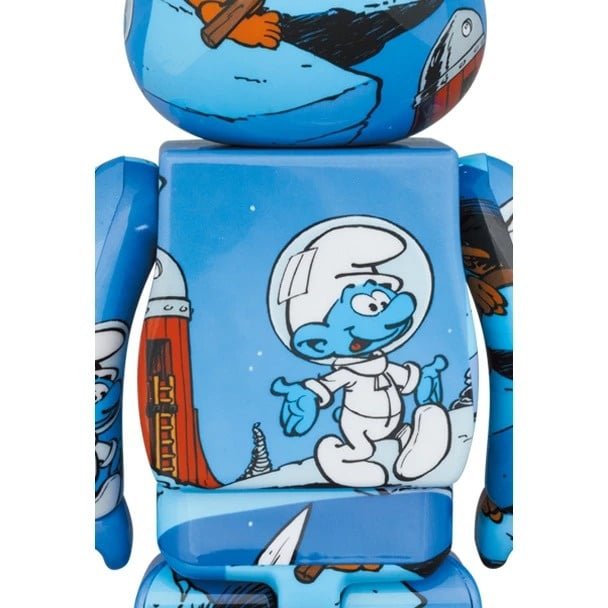 400% & 100% Bearbrick sæt - The Astrosmurf (The Smurfs)