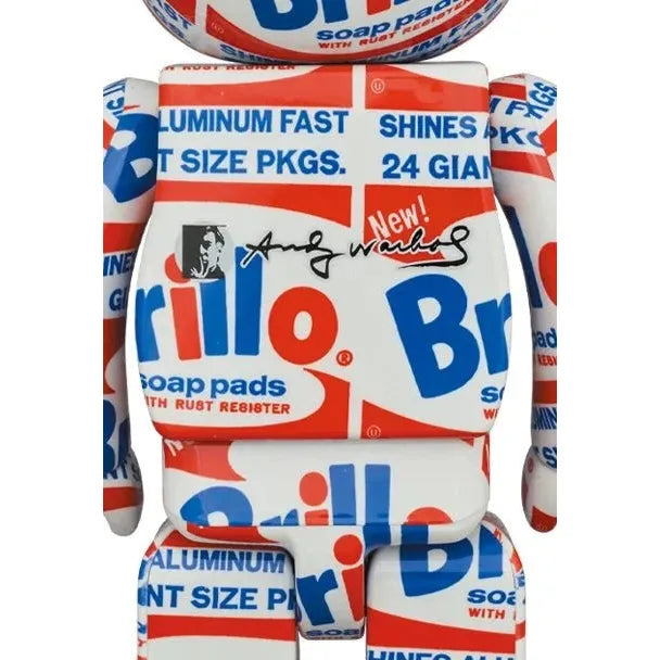 400% & 100% Bearbrick sæt - Andy Warhol (Brillo)-Medicom Toy-Bearbrick