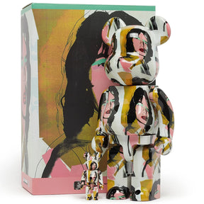 400% & 100% Bearbrick sæt - Mick Jagger (Andy Warhol)