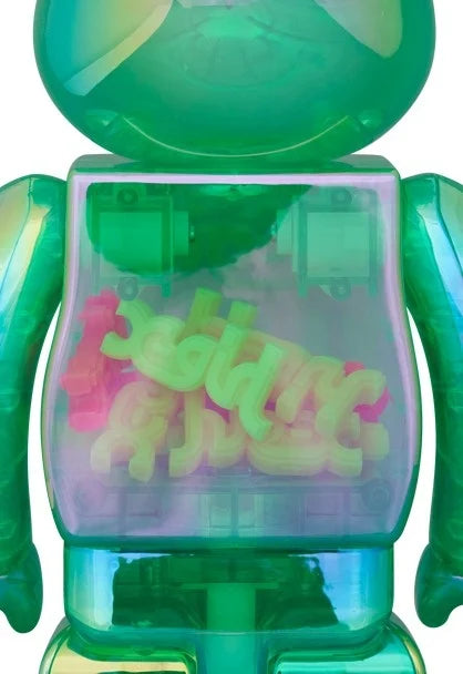 400% & 100% Bearbrick Set - X-girl (Clear Green)