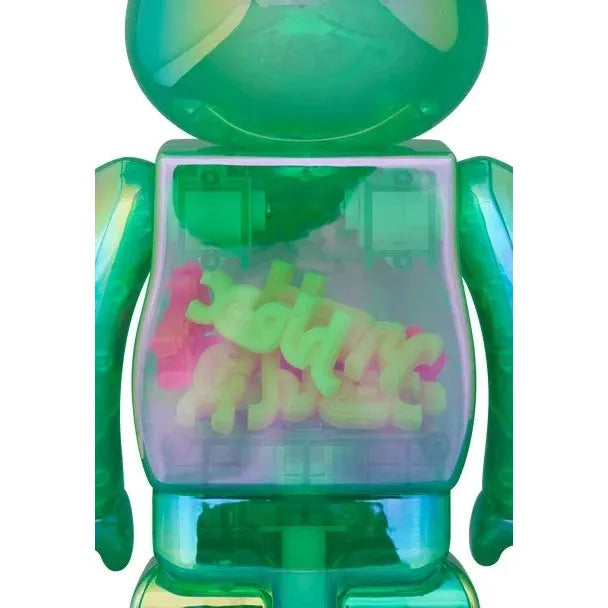 400% & 100% Bearbrick Set - X-girl (Clear Green)-Medicom Toy-Bearbrick