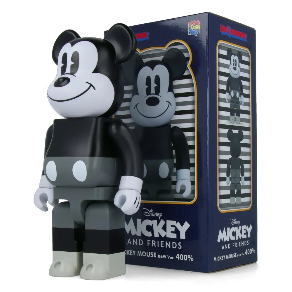 400% Bearbrick - Mickey Mouse (Black & White)-Medicom Toy-Bearbrick
