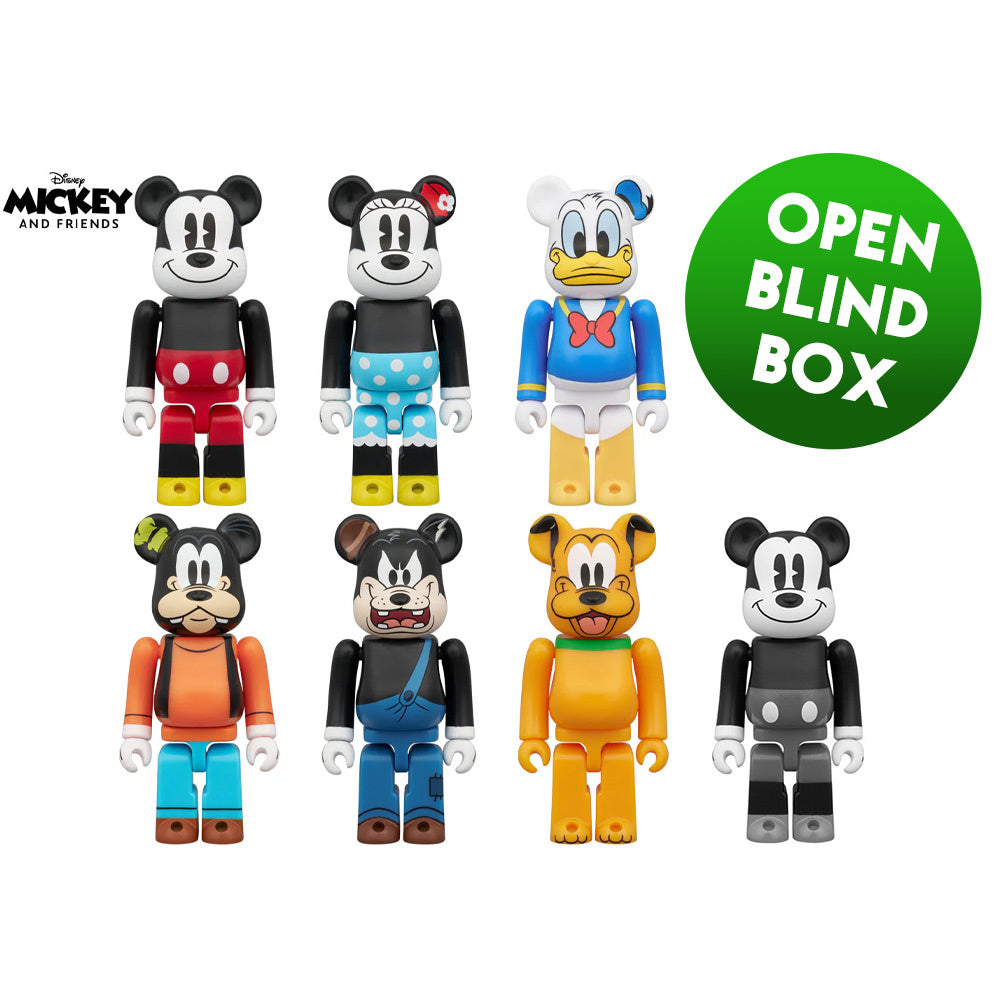 [AVATTU] 100 % Bearbrick Blindbox Chase Series - Mikki ja ystävät