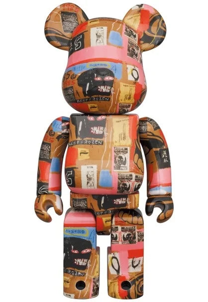 400% & 100% Bearbrick sæt - Andy Warhol x Jean-Michel Basquiat (V2 - Dentures)