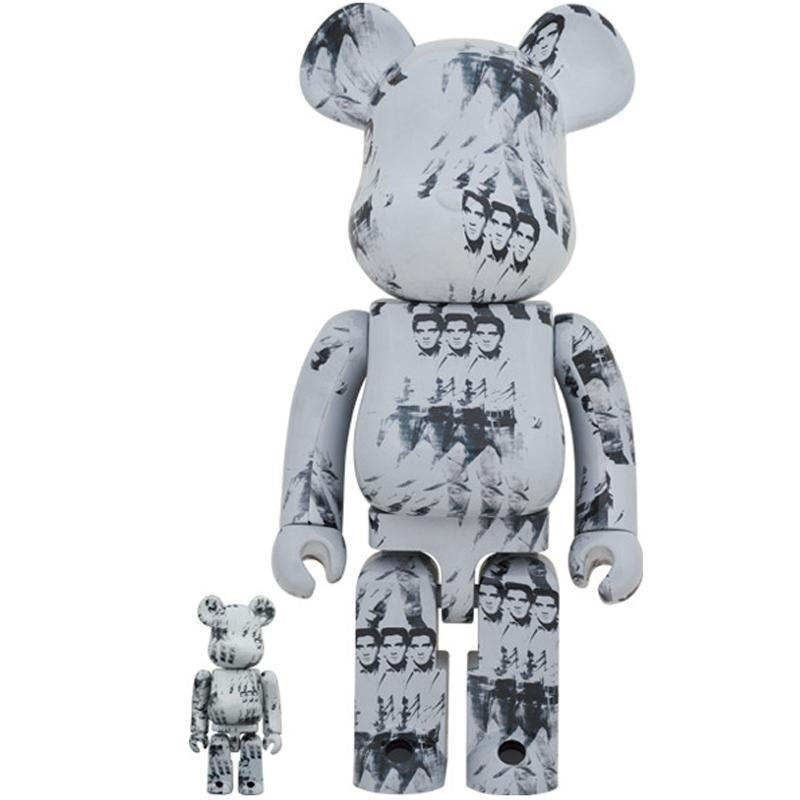 400 % & 100 % Bearbrick -setti – Andy Warhol (Elvis Presley)